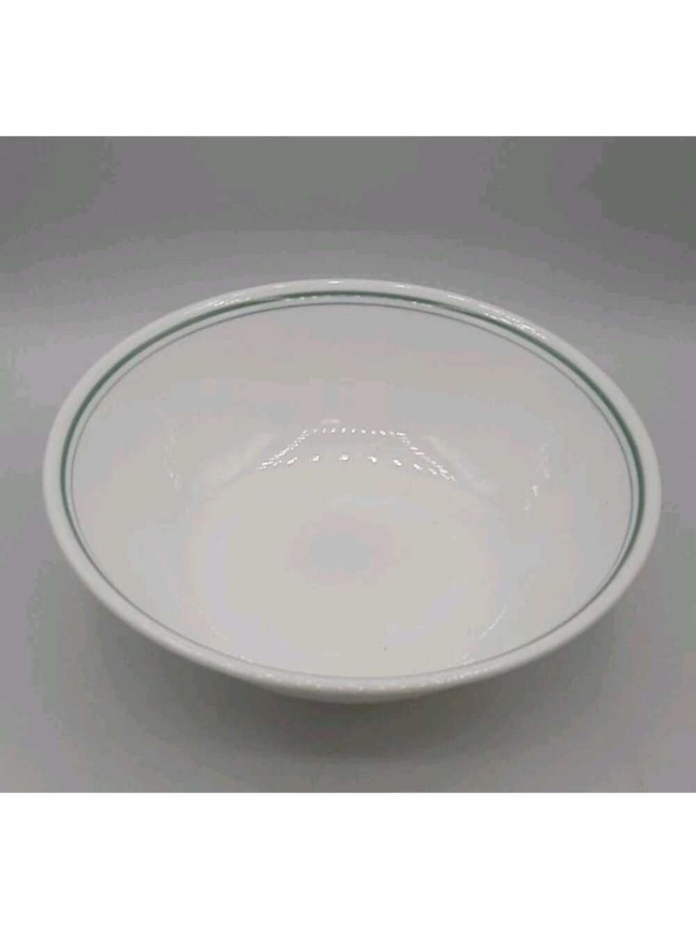 Vintage Corelle Country Cottage Green Blue Stripes Serving Bowl Veggie Salad